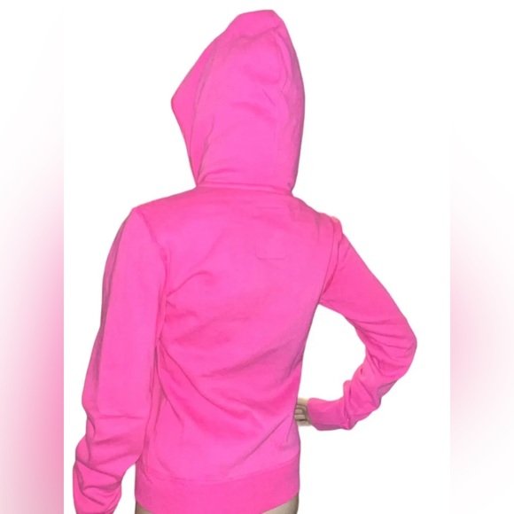 VTG Aeropostale BARBIE PINK Zip Sweatshirt Girls Med 34” Bust Long Sleeve Hoodie - Picture 4 of 7